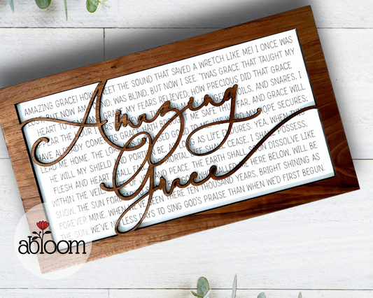 Amazing Grace Lyrics Sign NOT AVAILABLE FOR DELIVERY BEFORE CHRISTMAS